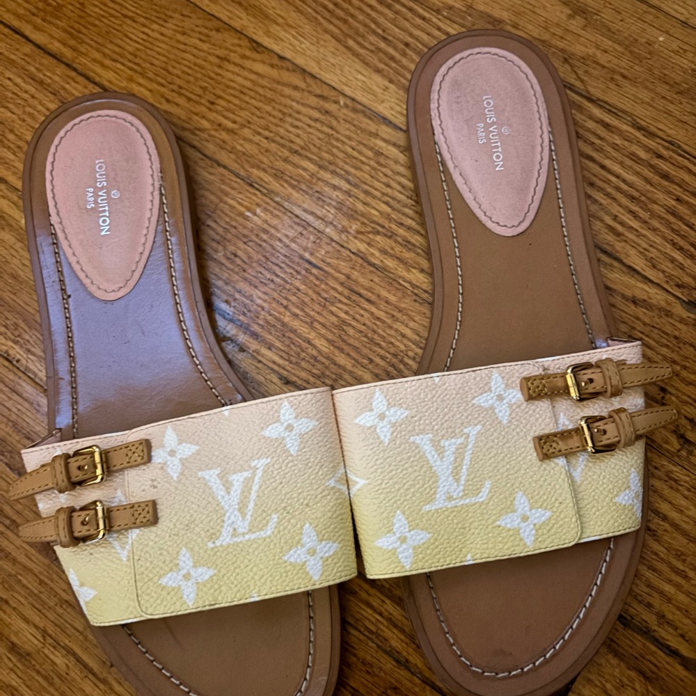 Louis Vuitton Yellow and Tan Women's Sandals